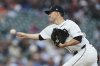 Detroit Tigers pitcher Chase Lee throws against the San Francisco Giants in the seventh inning during a baseball game, Tuesday, May 27, 2025, in Detroit. (AP Photo/Paul Sancya)