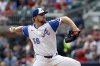 Atlanta Braves' Spencer Schwellenbach pitches during the first inning of a baseball game against the Boston Red Sox, Saturday, May 31, 2025, in Atlanta. (AP Photo/Butch Dill)