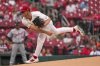 St. Louis Cardinals starting pitcher Sonny Gray throws during the first inning of a baseball game against the Detroit Tigers Monday, May 19, 2025, in St. Louis. (AP Photo/Jeff Roberson)