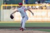 Philadelphia Phillies pitcher Zack Wheeler throws to the Athletics during the second inning of a baseball game Friday, May 23, 2025, in West Sacramento, Calif. (AP Photo/Sara Nevis)