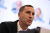FILE - President of FIFPRO Europe David Terrier speaks during a media conference on protecting player health and safeguarding the sustainability of national leagues at the Residence Palace in Brussels, on Monday, Oct. 14, Oct. 8, 2024. (AP Photo/Virginia Mayo, File)