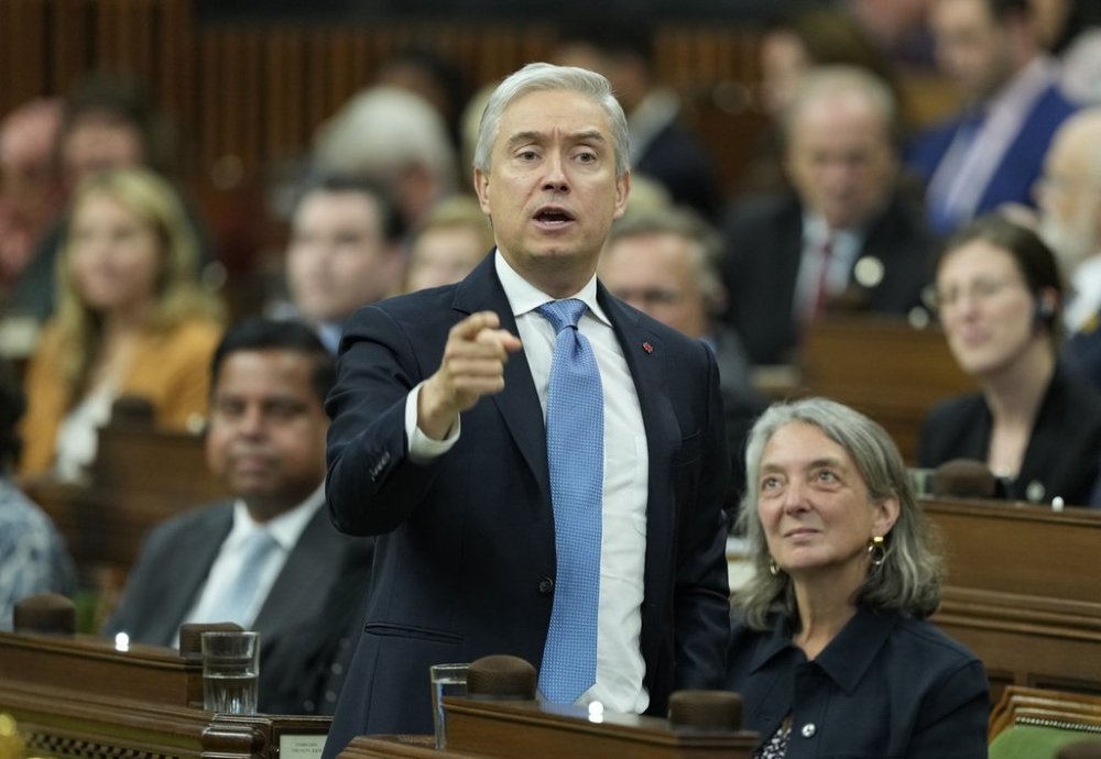 Minister of Finance and National Revenue Francois-Philippe Champagne rises during question period on Parliament Hill in Ottawa on Monday, June 2, 2025.THE CANADIAN PRESS/Adrian Wyld
