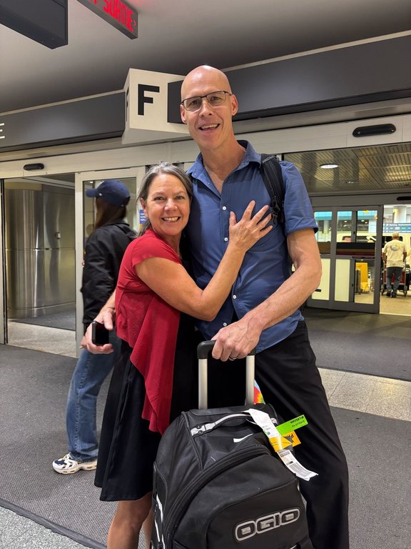 David Bennett was arrested in the Dominican Republic in February after he was accused of smuggling drugs. The charges were withdrawn after weeks of delays and he's back at his Burlington, Ont., home. Bennett and his wife Jane Wilcox are seen in this handout photo after he arrived at Toronto's Pearson airport on May 16, 2025. THE CANADIAN PRESS/HO - David Bennett *MANDATORY CREDIT*