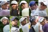 This combo of file photos show golfers, from top left, Bryson DeChambeau, Dustin Johnson, Brooks Koepka, Rory McIlroy and Phil Mickelson, bottom row from left, Jon Rahm, Xander Schauffele, Scottie Scheffler, Sepp Straka and Justin Thomas. (AP Photo/File)