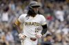 Pittsburgh Pirates' Oneil Cruz rounds the bases after hitting a home run during the third inning of a baseball game against the Milwaukee Brewers, Sunday, May 25, 2025, in Pittsburgh. (AP Photo/Matt Freed)