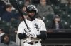 Chicago White Sox's Luis Robert Jr. bats against the Seattle Mariners during the third inning of a baseball game Tuesday, May 20, 2025, in Chicago. (AP Photo/David Banks)