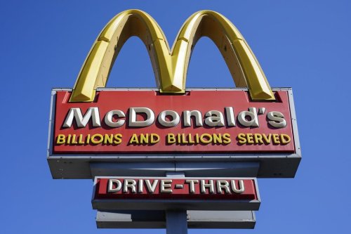 FILE - A McDonald's sign is seen in Philadelphia, Monday, April 26, 2021. (AP Photo/Matt Rourke, File)