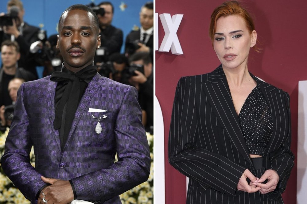 FILE - This combo of file photos shows, actors Ncuti Gatwa, left in New York, May 5, 2025, in New York; and Billie Piper in London, March 27, 2024. (AP Photos Evan Agostini, left, and Vianney Le Caer, File)