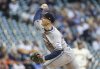 Houston Astros starting pitcher Hayden Wesneski throws to the Milwaukee Brewers during the first inning of a baseball game, Tuesday, May 6, 2025, in Milwaukee. (AP Photo/Jeffrey Phelps)
