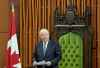 Speaker of the House of Commons Francis Scarpaleggia rises after being elected by colleagues in the House of Commons, Monday, May 26, 2025 in Ottawa.  THE CANADIAN PRESS/Adrian Wyld