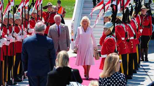 King Charles and Queen Camilla arrive at the Ottawa International Airport in Ottawa for a royal visit on Monday, May 26, 2025. THE CANADIAN PRESS/Sean Kilpatrick