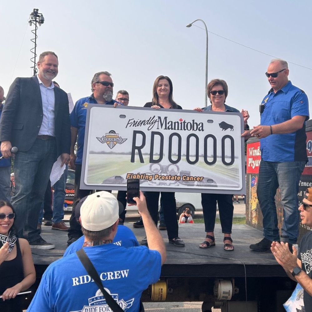 The new Ride for Dad specialty licence plate. (Supplied / MPI)