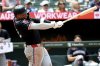 Minnesota Twins' Royce Lewis hits a single during the seventh inning of a baseball game against the Baltimore Orioles, Thursday, May 15, 2025, in Baltimore(AP Photo/Daniel Kucin Jr.)