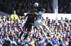 Ipswich Town's Jacob Greaves, left and Everton's Nathan Patterson vie for the ball, during the English Premier League soccer match between Everton and Ipswich Town, at Goodison Park, in Liverpool, England, Saturday May 3, 2025. (Cody Froggatt/PA via AP)