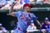 St. Louis Cardinals starting pitcher Sonny Gray throws a pitch during the first inning of a baseball game against the Texas Rangers, Saturday, May 31, 2025, in Arlington, Texas. (AP Photo/Ronaldo Bolaños)
