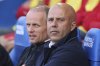 Liverpool's manager Arne Slot waits for the start of the English Premier League soccer match between Brighton and Liverpool at American Express Stadium in Brighton, England, Monday, May 19, 2025. (AP Photo/Ian Walton)