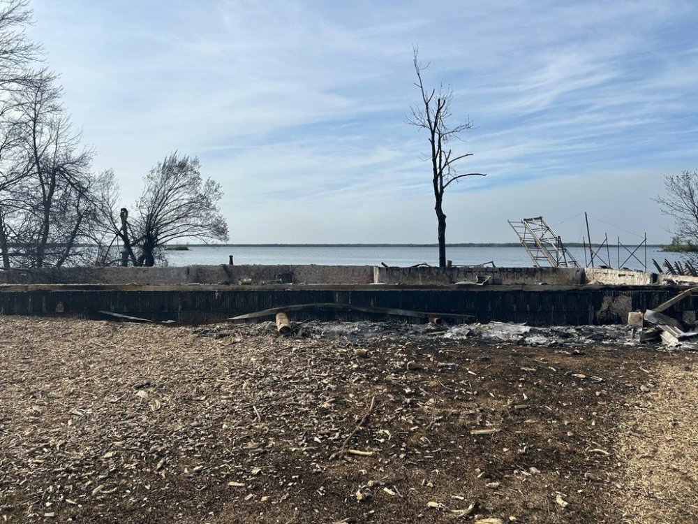 This handout photo from Lianne Ross-Martin shows what was left of her cottage in the Rural Municipality of Lac du Bonnet, Man., on Wednesday, May 21, 2025, after a wildfire destroyed homes on Wendigo Road, including Ross-Martin's. THE CANADIAN PRESS/HO-Lianne Ross-Martin **MANDATORY CREDIT**