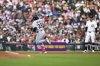 Cleveland Guardians' Bo Naylor (23) celebrates as he circles the bases after hitting a home run against the Detroit Tigers in the third inning of a baseball game Saturday, May 24, 2025, in Detroit. (AP Photo/Lon Horwedel)