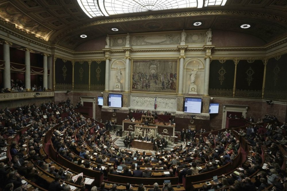 FILE - Lawmakers listen to French Prime Minister Francois Bayrou delivering his general policy speech, Jan. 14, 2025 at the National Assembly in Paris. (AP Photo/Thibault Camus, file)