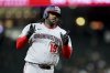 Washington Nationals designated hitter Josh Bell celebrates after hitting a three-run home run during the 10th inning of a baseball game against the Seattle Mariners Thursday, May 29, 2025, in Seattle. (AP Photo/Ryan Sun)