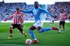 Coventry City's Haji Wright plays the ball during the Sky Bet Championship playoff semifinal, first leg soccer match against Sunderland at the Coventry Building Society Arena in Coventry, England, Friday, May 9, 2025. (Nick Potts/PA via AP)