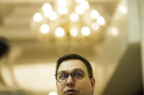 FILE -Czech Republic's Foreign Minister Jan Lipavsky speaks to journalists during joint press conference with Ukraine's Foreign Minister Andriiy Sybiha in Kyiv, Ukraine, Nov. 22, 2024. (AP Photo/Evgeniy Maloletka, File)
