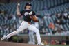 San Francisco Giants' Hayden Birdsong pitches to a Kansas City Royals batter during the first inning of a baseball game Tuesday, May 20, 2025, in San Francisco. (AP Photo/Godofredo A. Vásquez)