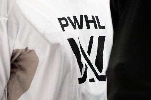The Professional Women's Hockey League (PWHL) logo is seen on a player's training camp jersey at TD Place in Ottawa, Friday, Nov. 17, 2023. THE CANADIAN PRESS/Spencer Colby