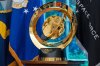 The trophy for the FIFA Club World Cup soccer tournament is seen in the Oval Office at the White House, Wednesday, May 7, 2025, in Washington. (AP Photo/Mark Schiefelbein)