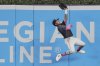Miami Marlins right fielder Dane Myers catches a fly ball hit by San Francisco Giants' Jung Hoo Lee during the seventh inning of a baseball game, Saturday, May 31, 2025, in Miami. (AP Photo/Lynne Sladky)