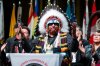 David Pratt delivers remarks after conceding to National Chief of the Assembly of First Nations-elect Cindy Woodhouse during the third day of the special chiefs assembly in Ottawa on Thursday, Dec. 7, 2023. THE CANADIAN PRESS/Spencer Colby