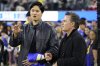 FILE - Los Angeles Dodgers' Shohei Ohtani and his agent Nez Balelo attend an NFL football game between the Los Angeles Rams and the New Orleans Saints, Thursday, Dec. 21, 2023, in Inglewood, Calif. (AP Photo/Ryan Sun, File)