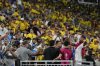 FILE - Uruguay's Ronald Araujo, right, argues with fans after a Copa America semifinal soccer match against Colombia in Charlotte, N.C., Wednesday, July 10, 2024. (AP Photo/Julia Nikhinson, File)