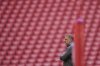 Tottenham's head coach Ange Postecoglou gestures during a training session ahead of the Europa League final soccer match against Manchester United at the San Mames Stadium in Bilbao, Spain, Tuesday, May 20, 2025. (AP Photo/Manu Fernandez)