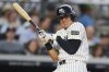New York Yankees' Anthony Volpe reacts as he is hit by a pitch during the second inning of a baseball game against the Boston Red Sox, Friday, June 6, 2025, in New York. (AP Photo/Frank Franklin II)