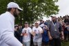 FILE - Scottie Scheffler is greeted by fans after the second round of the PGA Championship golf tournament at the Valhalla Golf Club, May 17, 2024, in Louisville, Ky. (AP Photo/Matt York, file)