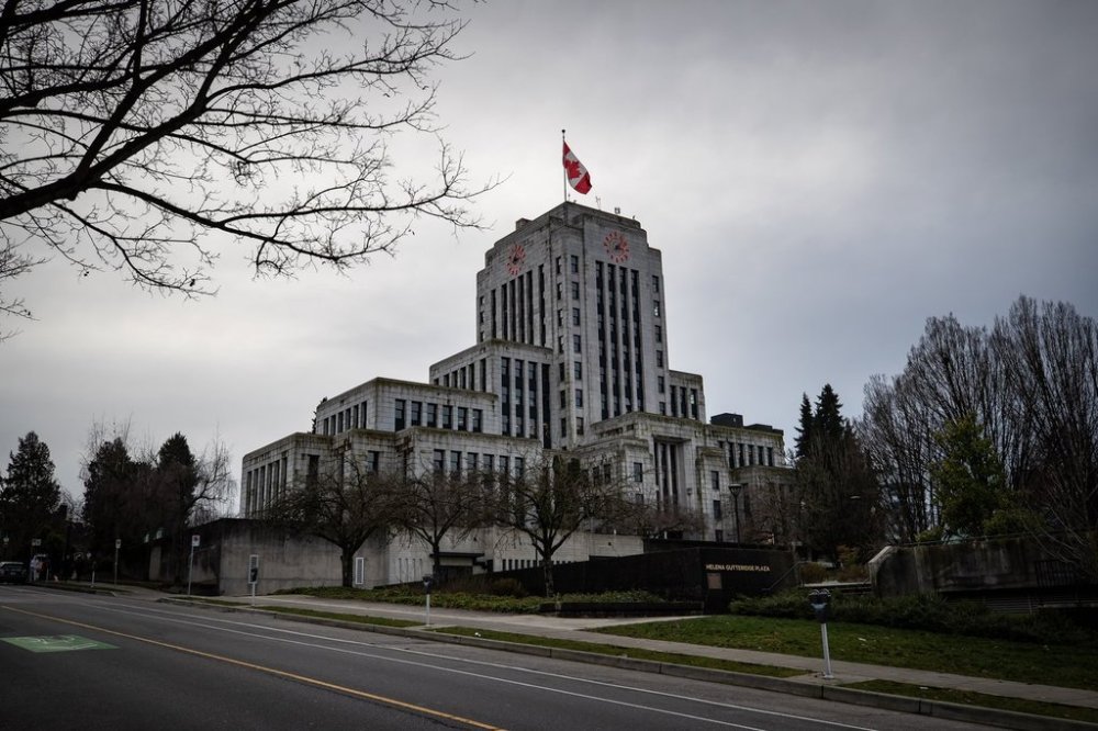 Vancouver City Hall is seen in Vancouver, on Saturday, Jan. 9, 2021. THE CANADIAN PRESS/Darryl Dyck