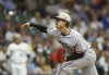 Minnesota Twins starting pitcher Joe Ryan throws against the Milwaukee Brewers during the first inning of a baseball game, Friday, May 16, 2025, in Milwaukee. (AP Photo/Jeffrey Phelps)