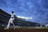 Kansas City Royals third baseman Maikel Garcia comes off the field during the sixth inning of a baseball game against the Cincinnati Reds, Wednesday, May 28, 2025, in Kansas City, Mo. (AP Photo/Charlie Riedel)