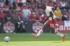Canada's Promise David scores his country's third goal against Ukraine during first half action in the Canadian Shield Tournament in Toronto on Saturday, June 7, 2025. THE CANADIAN PRESS/Chris Young