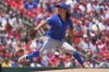 Chicago Cubs starting pitcher Shota Imanaga throws during the first inning of a baseball game against the St. Louis Cardinals Thursday, June 26, 2025, in St. Louis. (AP Photo/Jeff Roberson)