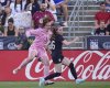 Ireland goalkeeper Courtney Brosnan, left, collides with United States national team midfielder Rose Lavelle in the first half of an international women's friendly soccer match Thursday, June 26, 2025, in Commerce City, Colo. (AP Photo/David Zalubowski)