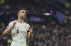 FILE - Liverpool's Diogo Jota reacts after missing a chance to score during the English Premier League soccer match between Aston Villa and Liverpool at Villa Park in Birmingham, England, Wednesday, Feb. 19, 2025. (AP Photo/Darren Staples, File)