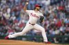 Philadelphia Phillies' Aaron Nola pitches during the second inning in the second baseball game of a doubleheader against the St. Louis Cardinals Wednesday, May 14, 2025, in Philadelphia. (AP Photo/Matt Slocum)