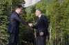 Prime Minister Mark Carney greets NATO Secretary General Mark Rutte at the G7 Summit in Kananaskis, Alta., on Tuesday, June 17, 2025. THE CANADIAN PRESS/Adrian Wyld