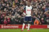 FILE - Tottenham's Mathys Tel stands on the pitch during the English League Cup semifinal second leg soccer match between Liverpool and Tottenham Hotspur at Anfield Stadium in Liverpool, England, Thursday, Feb. 6, 2025. (AP Photo/Jon Super, file)