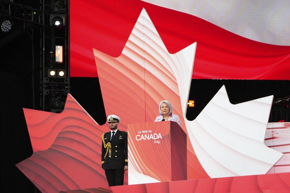 Governor General Mary Simon delivers a speech during Canada Day celebrations at LeBreton Flats in Ottawa on Friday July 1, 2022. (THE CANADIAN PRESS/Sean Kilpatrick)