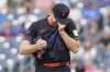 Toronto Blue Jays pitcher Spencer Turnbull (12) reacts during second inning MLB baseball action against the Chicago White Sox in Toronto on Friday June 20, 2025. THE CANADIAN PRESS/Chris Young
