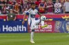 Vancouver Whitecaps midfielder Pedro Vite (45) gains control of the ball during an MLS soccer match against Real Salt Lake, Saturday, May 24, 2025, in Sandy, Utah. (AP Photo/Tyler Tate)