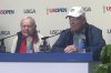 U.S. Open champions Jack Nicklaus, left, and Johnny Miller speak during a news conference during the third round of the U.S. Open golf tournament at Oakmont Country Club Saturday, June 14, 2025, in Oakmont, Pa. (AP Photo/Doug Ferguson)